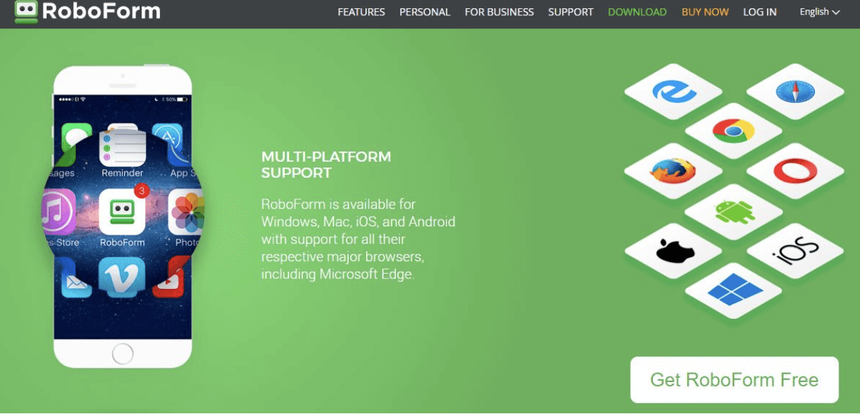 Roboform screenshot multi platform support