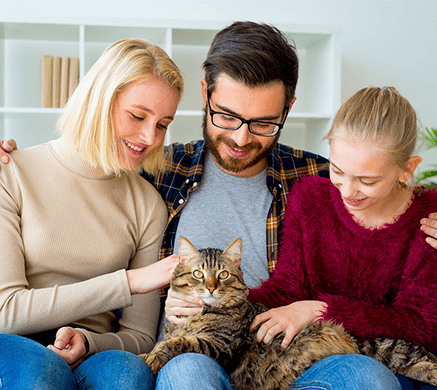 family with cat