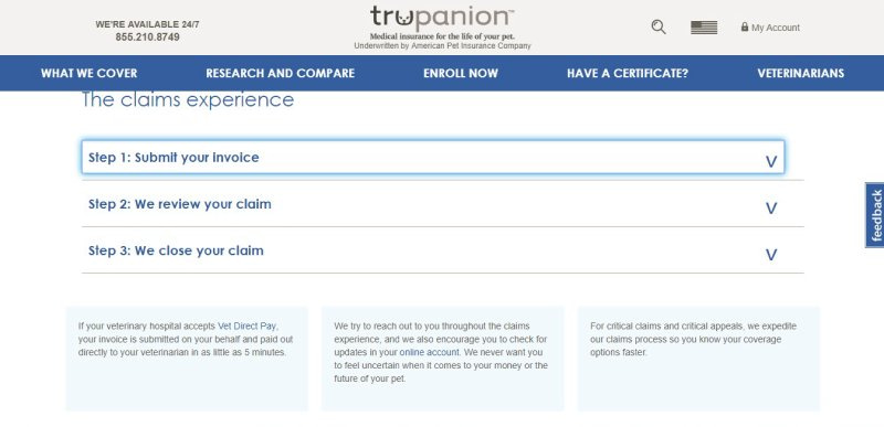 trupanion - medical insurance for pets -  claims