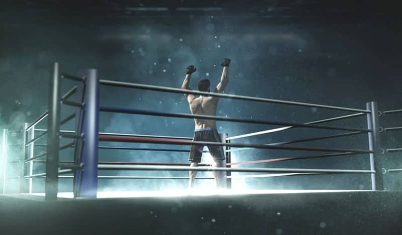 Boxer in a boxing ring